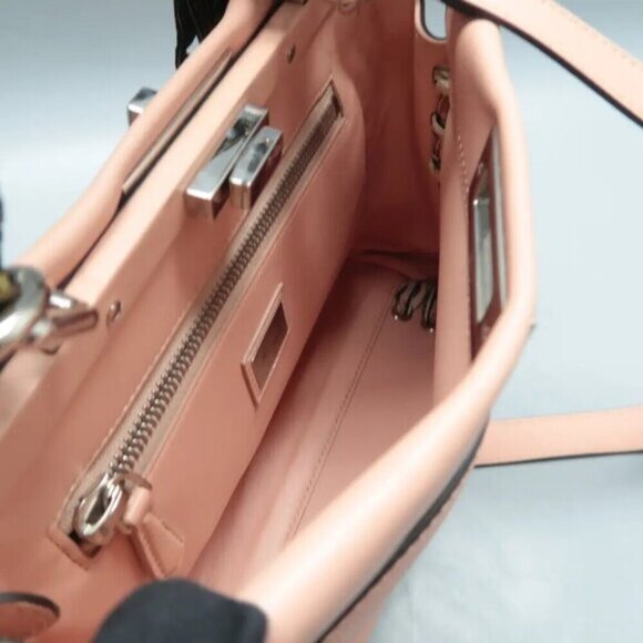FENDI Peekaboo IseeU Pink Leather Satchel with Ribbon 1200-02202025 - Picture 9 of 12
